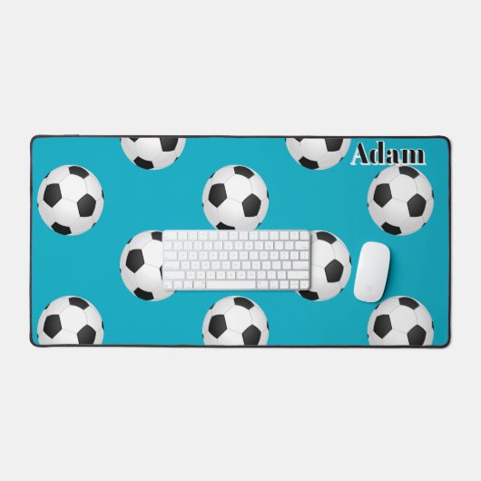 サッカー愛好家のサッカーパーソナライズされた選手 デスクマット (キーボード&マウス)