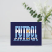 サッカー愛好家アルゼンチンの贈り物のFutbol国旗 ポストカード (スタンド正面)