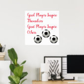 サッカー感動的引用文インスパイア選手 ポスター (ホームオフィス)