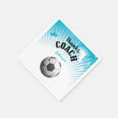 サッカー感謝していコーチアクアブルースターズボール スタンダードカクテルナプキン (角)