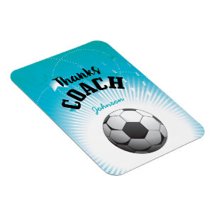 サッカー感謝していコーチアクアブルースターズボール マグネット