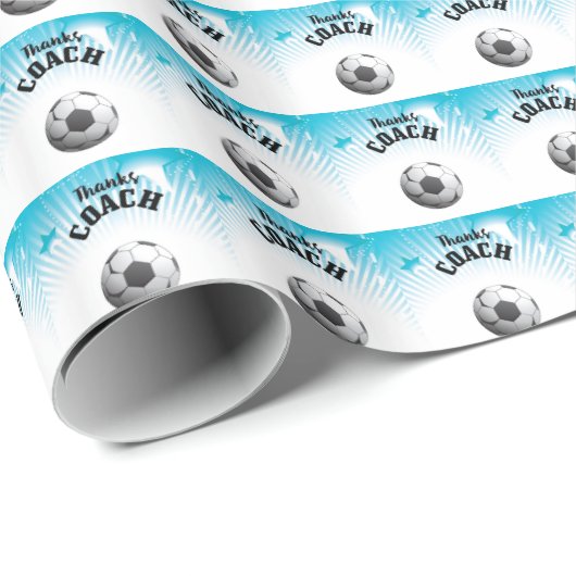 サッカー感謝していコーチアクアブルースターズボール ラッピングペーパー (ロールコーナー)