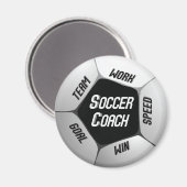 サッカー感謝していコーチ大球 マグネット (正面/裏面)