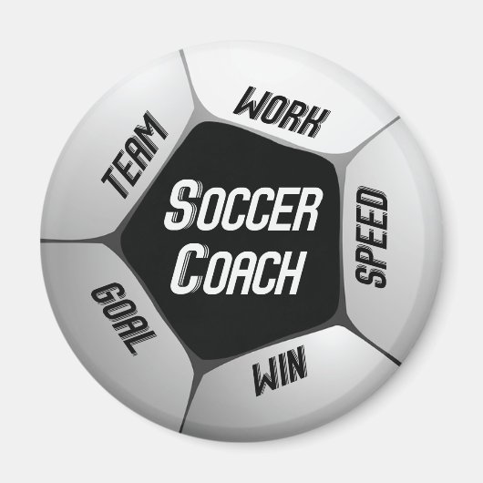 サッカー感謝していコーチ大球 マグネット (正面)