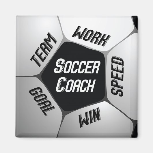 サッカー感謝していコーチ大球 マグネット (正面)