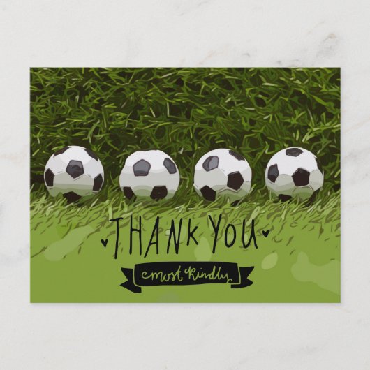 サッカー感謝していボールユー ポストカード (正面)