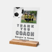 サッカー感謝コーチのチームフォト アクリルサイン (傾斜)