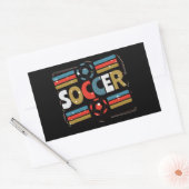 サッカー抽象芸術ワードアート – ミニマリスト 長方形シール (封筒)