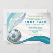 サッカー招待状ティール(緑がかった色) 招待状 (正面)