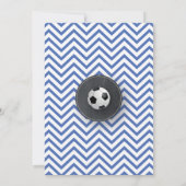 サッカー招待状パーティー誕生日スポーツブルーフットボール 招待状 (裏面)