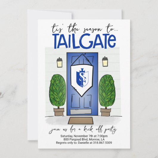 サッカー招待状任意の色を変更するロゴを追加 招待状 (正面)