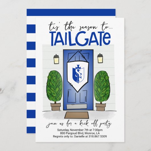 サッカー招待状任意の色を変更するロゴを追加 招待状 (正面/裏面)