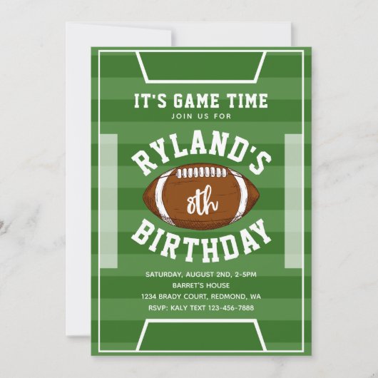サッカー招待状 |サッカー誕生日 招待状 (正面)