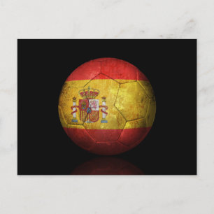 サッカー擦り切れたスペインののサッカーボール ポストカード