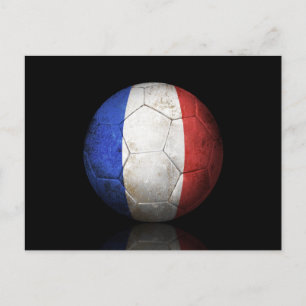サッカー擦り切れたフランスののサッカーボール ポストカード