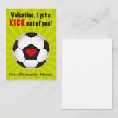 サッカー教室のバレンタイン子供へカード ノートカード (正面/裏面)