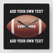 サッカー文字の追加装飾用クッション スクエア壁時計 (正面)