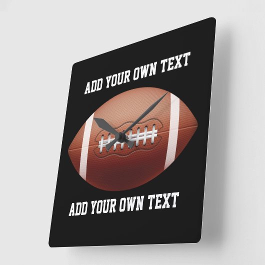 サッカー文字の追加装飾用クッション スクエア壁時計 (傾斜)