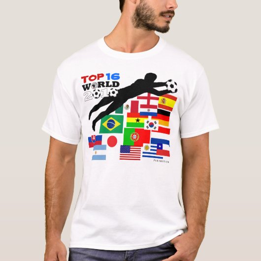 サッカー旗ゴールTシャツW杯 Tシャツ (正面)