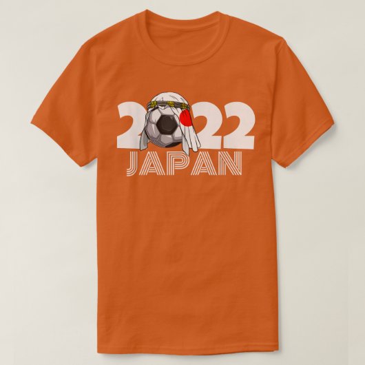 サッカー日本代表サッカーアラブ2022日本の国旗 Tシャツ (デザイン正面)