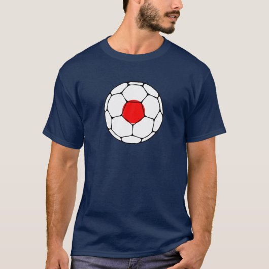 サッカー日本代表サポーター日本国旗の男 Tシャツ (正面)