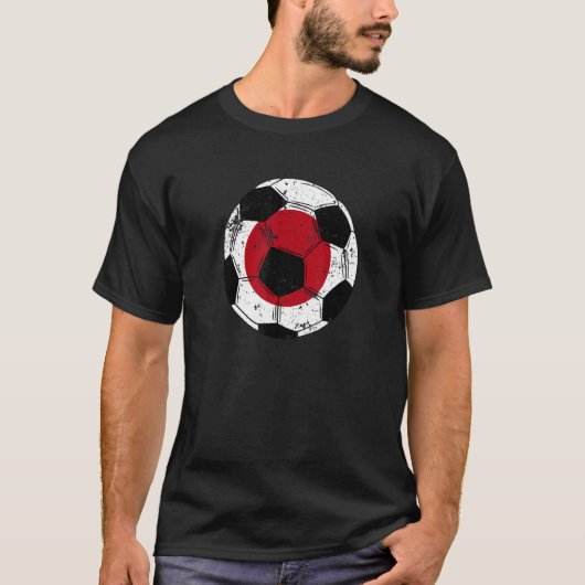 サッカー日本国旗のサッカー Tシャツ (正面)