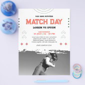 サッカー時計パーティの招待状サッカーゲームデー チラシ (シングル)