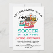 サッカー時計パーティの招待状 招待状 (正面)