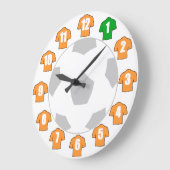 サッカー時計 – 古い金ゴールドシャツ ラージ壁時計 (傾斜)