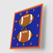 サッカー時間 スクエア壁時計 (傾斜)