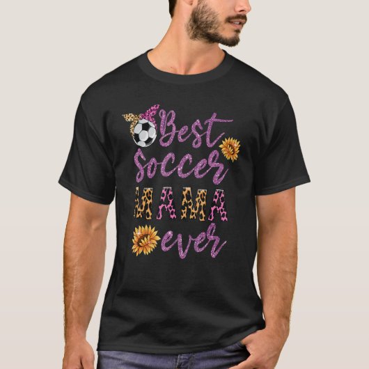 サッカー最高のスポーツMAMA EVER leopard art Tシャツ (正面)