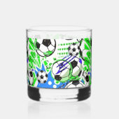 サッカー柄スタイル ウイスキーグラス (左)