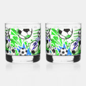 サッカー柄スタイル ウイスキーグラス (裏面)