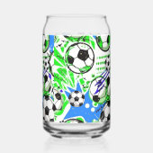 サッカー柄スタイル ガラス缶 (裏面)
