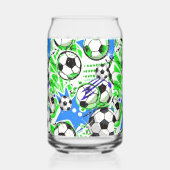 サッカー柄スタイル ガラス缶 (左)