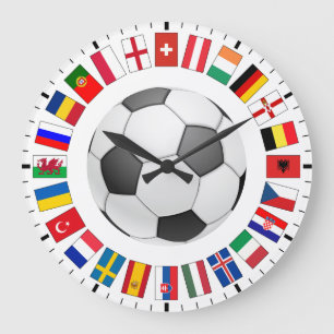 サッカー欧州選手権2016 ラージ壁時計