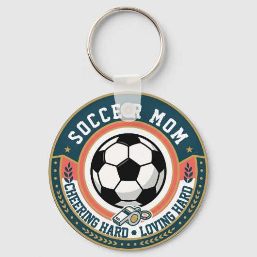 サッカー母の応援と愛情 キーホルダー (正面)