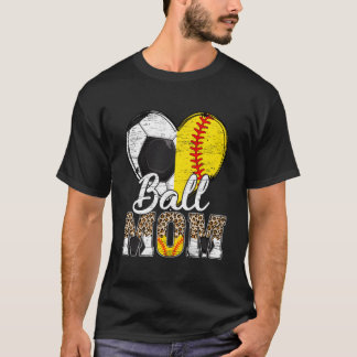 サッカー母 軟式ママ ヒョウ柄 スポーツママ Tシャツ