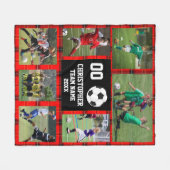 サッカー水牛の写真コラージュ フリースブランケット (正面(横))