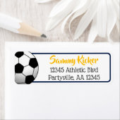 サッカー海軍と金ゴールドの住所 ラベル (インサイチュ)