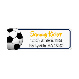 サッカー海軍と金ゴールドの住所 ラベル