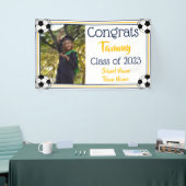 サッカー海軍と金ゴールド一写真卒業 横断幕 (トレードショー)