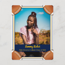 サッカー海軍と金ゴールド卒業 案内ポストカード