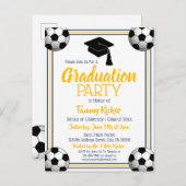 サッカー海軍金ゴールド卒業党 インビテーションポストカード (正面/裏面)