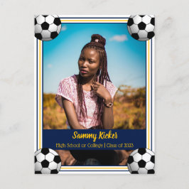 サッカー海軍金ゴールド卒業 案内ポストカード