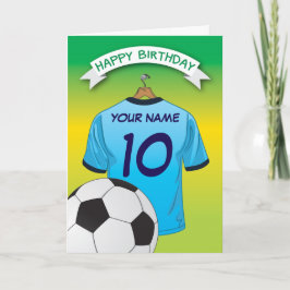 サッカー淡青色シャツスポーツ誕生日 カード