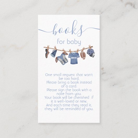 サッカー物干し用ベビーシャワーブックベビー 名刺 (正面)