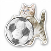 サッカー猫の防水 シール (正面)