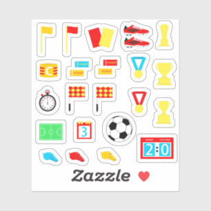 サッカー球旗ホイッスルサッカー シール