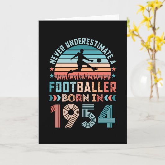 サッカー生まれ1954サッカー70番目の誕生日ギフト カード (黄色い花)